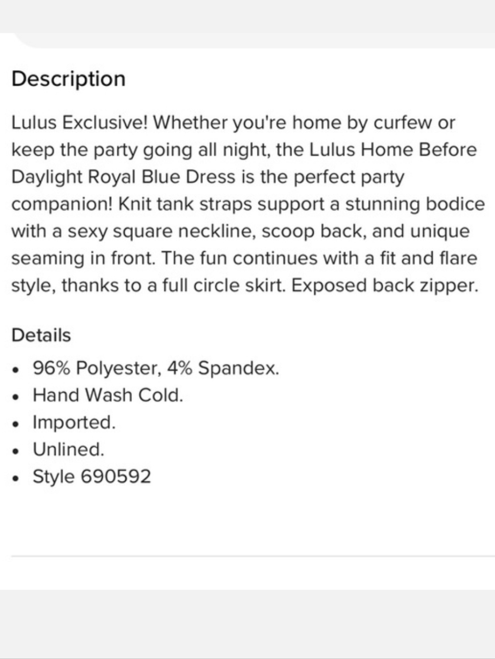 Lulus XS Royal Blue Home Before Daylight Fit & Flare Dress 3583-AN - Picture 3 of 15